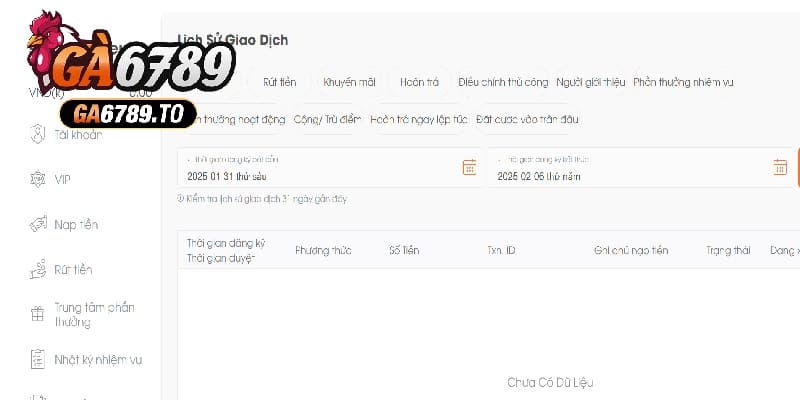 Check mục lịch sử giao dịch để biết lệnh thành công hay không