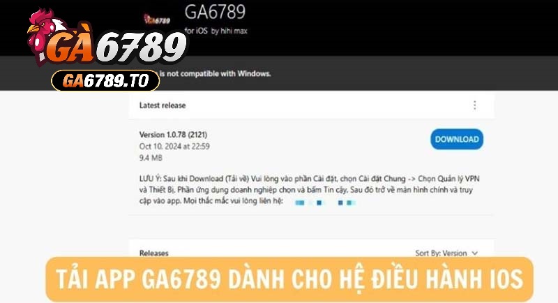 Tải App GA6789 – Cài Nhanh, Giao Diện Mượt, Chơi Mọi Lúc 3 Hướng dẫn các bước tải app cho điện thoại hệ điều hành iOS